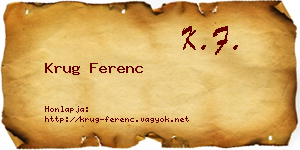 Krug Ferenc névjegykártya
