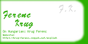 ferenc krug business card